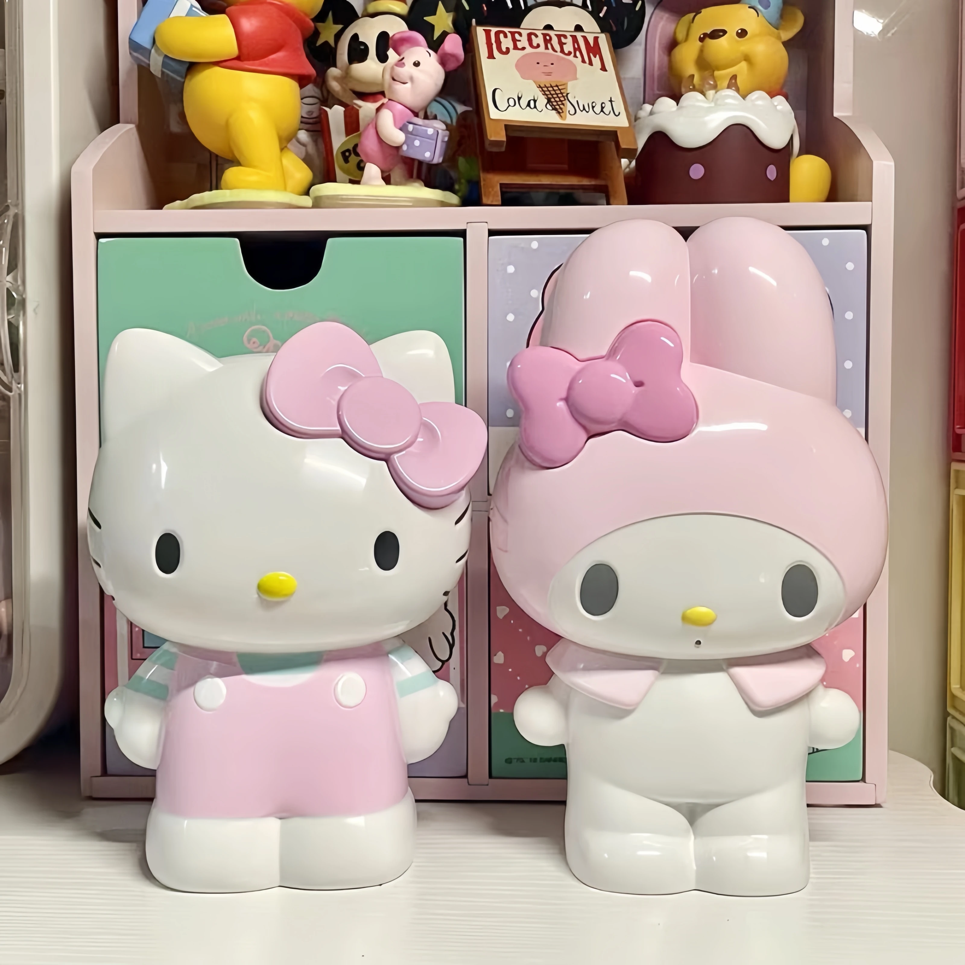 Sanrio Characters Series Kuromi Hellokitty My Melody Cinnamoroll Cute Pen Holder Stationery Makeup Brush Storage Ornament Gift