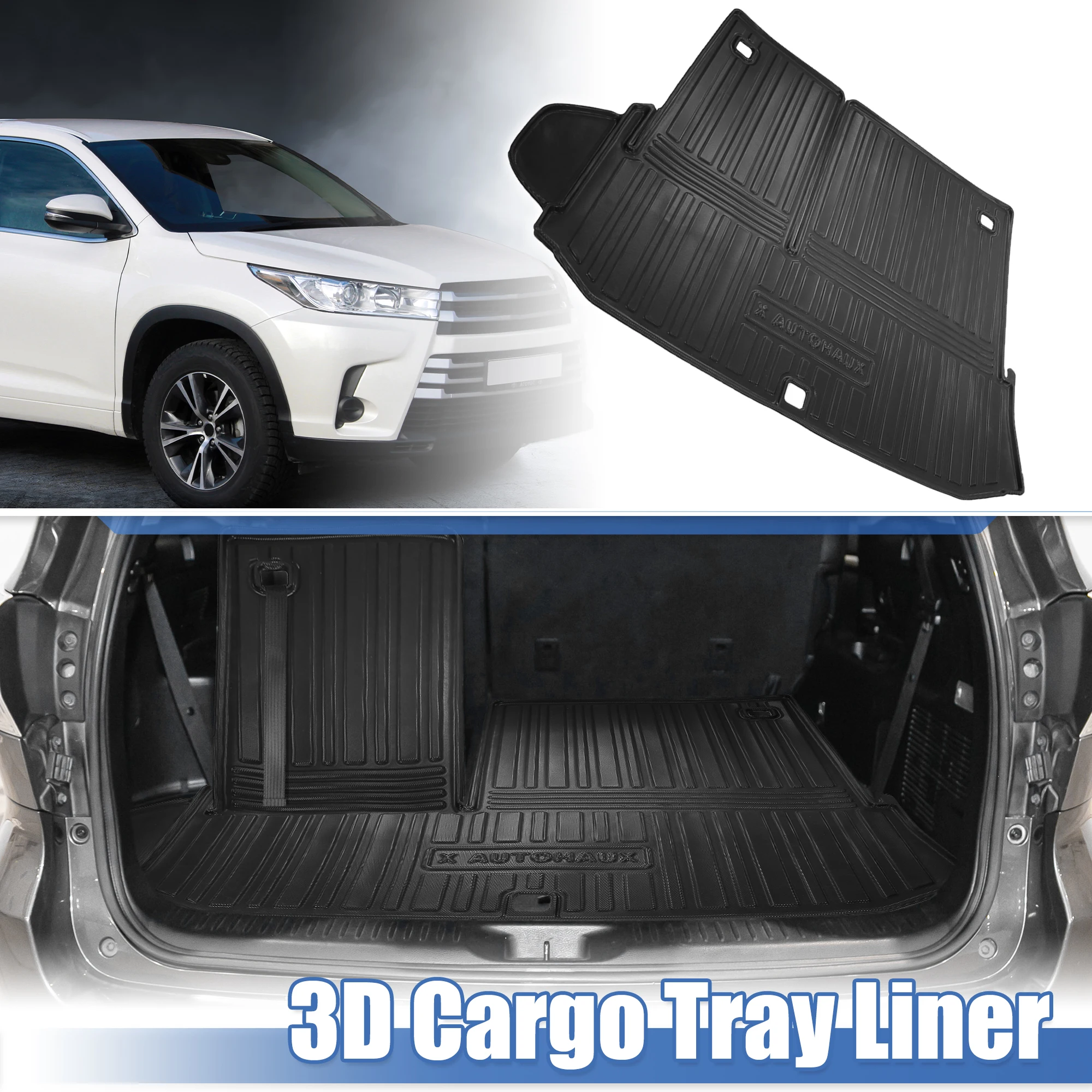 

X Autohaux Cargo Trunk Tray Cargo Liner Rear Trunk Floor Mat Odourless Non Slip Waterproof for Toyota Highlander 2020 2021 2022