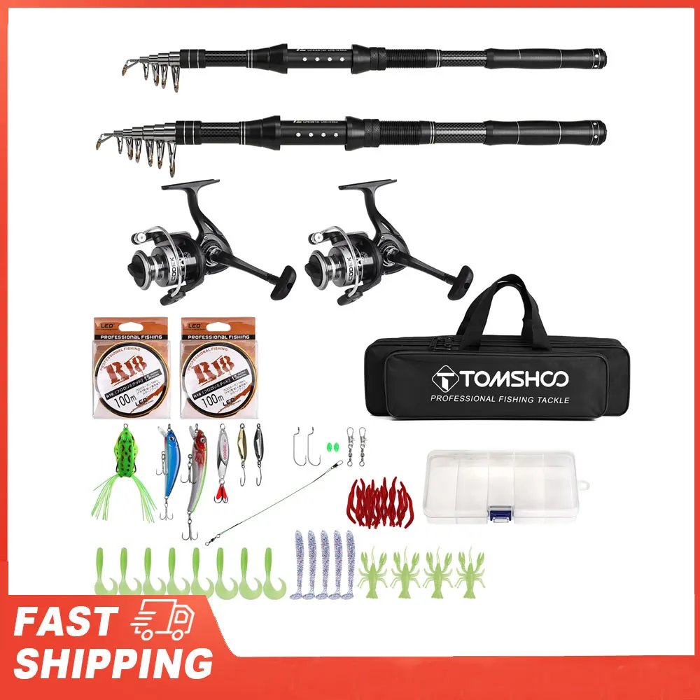 

Комплект для рыбалки: телескопическая удочка из углеродного волокна 1.8М+2.4М, катушка GH3000x2, леска 100М, приманки, сумка