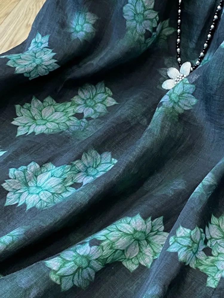 Cinturino estivo sottile in cotone e lino floreale retrò Dr Donna Anti-età Dimagrante Base di piccole dimensioni Svel Linen Dr