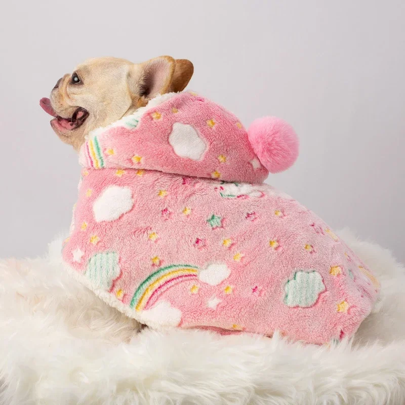 Winter Dog Cloak Shawl French Bulldog Clothes Warm Pet Clothing Quilt Poodle Welsh Corgi Dog Blanket Pet Products Dropshipping