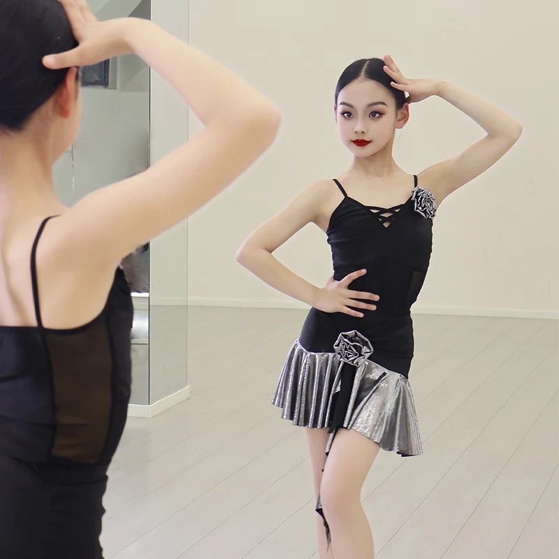 Summer Kids Performance Dancing Clothes Girls Latin Dance Dresses Children'S Salsa Samba Rumba Latin Dance Costume SL12158