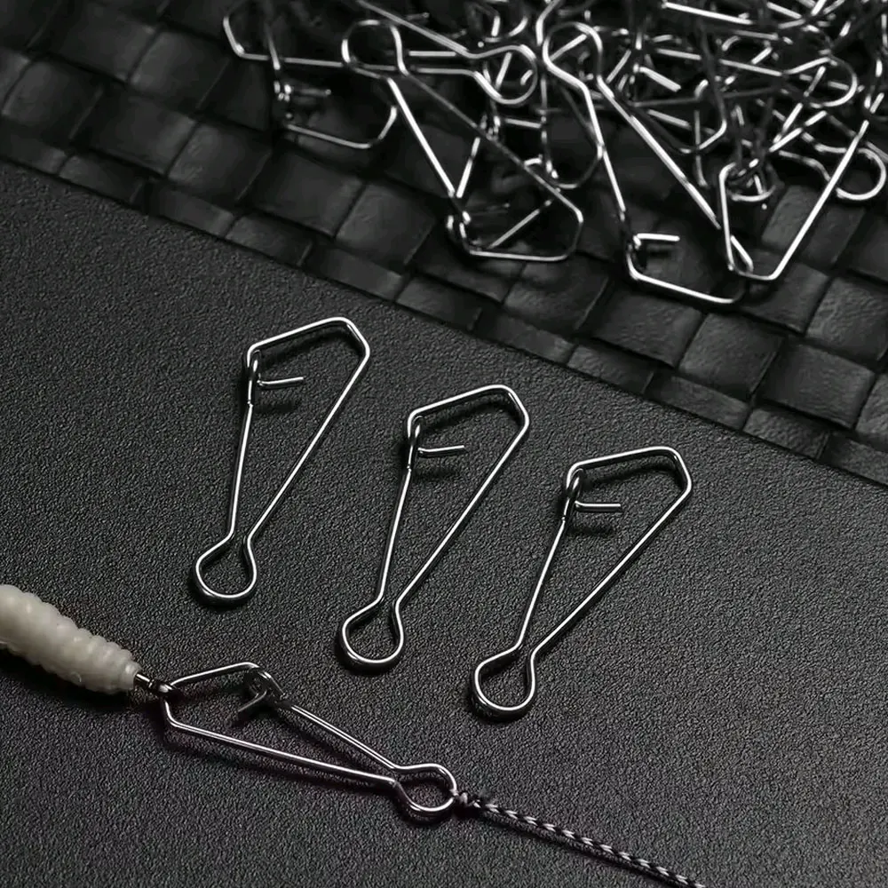 

50pcs/Lot Artificial Bait Hooked Snap Swivel Stainless Steel Fishing Swivels Hook Lure Connector Tool Fish Tackle Sea Fishing