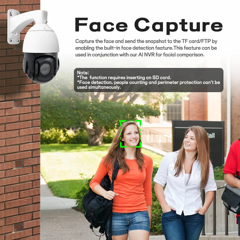 كاميرا متحركة AI تتبع تلقائي Ptz Ip Poe Audio 18X 20X زووم بصري مقارنة الوجه الأمن 3MP CCTV UNV كاميرا #5