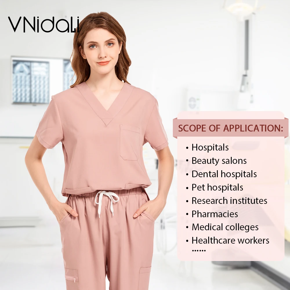 high quality elastic medical uniforms Paramedic Nurse Work healthcare workers Scrubs set beauty salons dental hospitals XS-XXL