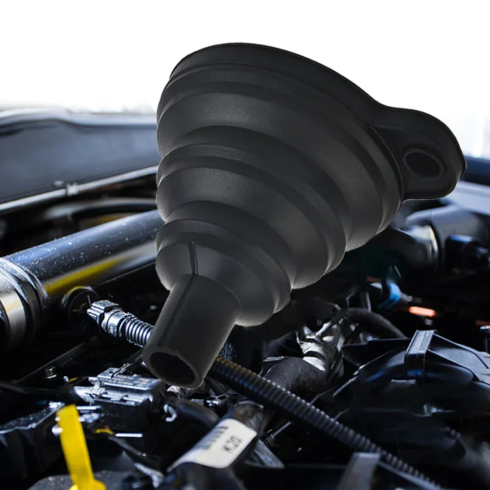 Auto Engine Funnel For Gasoline Oil Fuel Petrol Diesel Liquid With Collapsible Silicone Design Universal