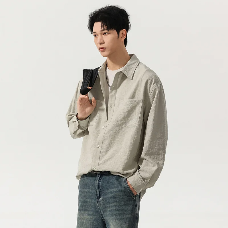 Luxury Men Light Shirt Boys Premium Loose Coat Shirt