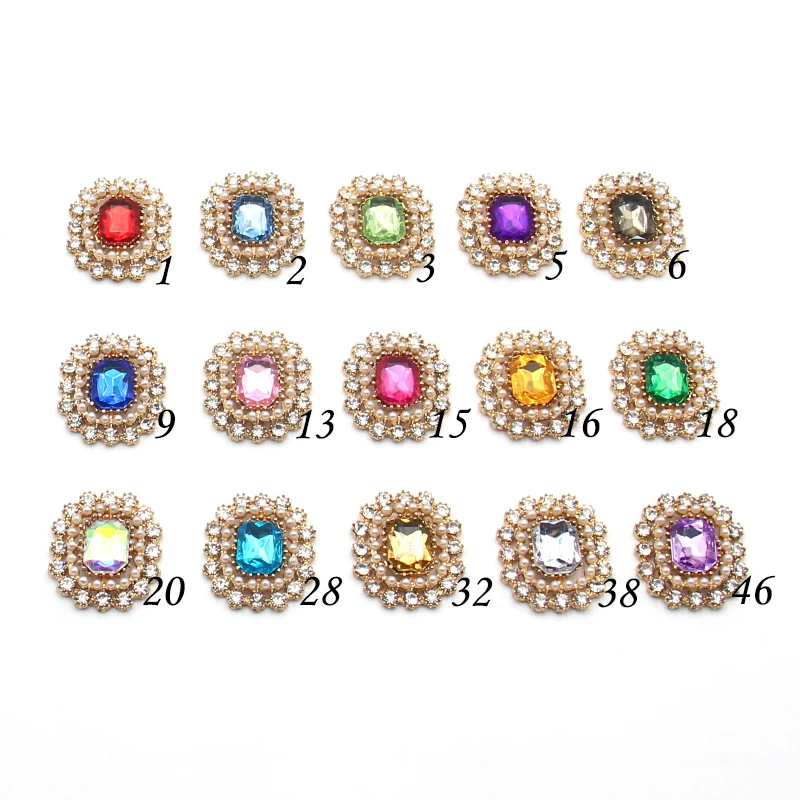 10pcs /lot 22*20MM Alloy Crown Snap Rhinestone Flatback Buttons Jewelry for Clothing Wedding Sewing Diy Accessories Decorative