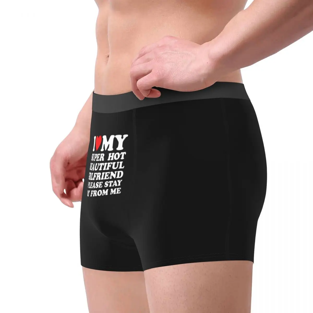 I Love My Super Hot Girlfriend Men Underwear Boxer Briefs Shorts Panties Novelty Soft Underpants for Homme S-XXL