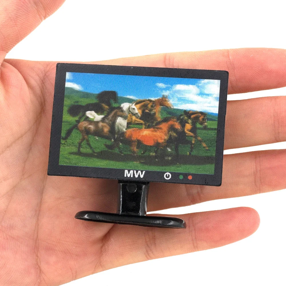 

1Pcs 1/12 Dollhouse Miniature Resin Color TV Mini Television Toy for Doll House Accessories Decoration ob11