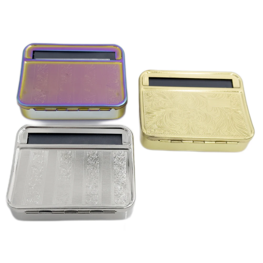 Easy Manual Rolling Machine 70mm 78mm Roller Handle Cigarette Maker Tin Tray Smoking Tool