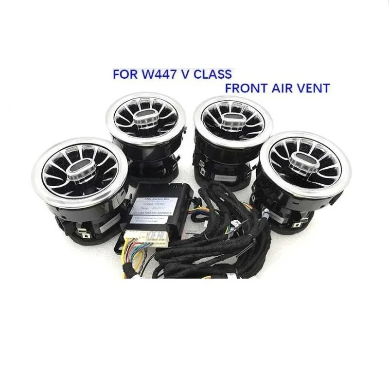 Car Front Exhaust Outlet Turbine Vent Air Condition Turbo Vents Ambient Light for Benz V-class VITO
