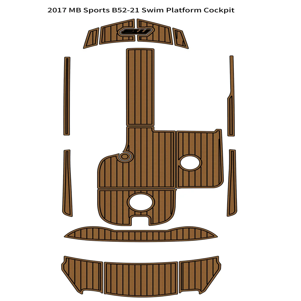 2017 MB Sports B52-21 Swim Platform Cockpit Pad Boat EVA Foam Teak Flooring Mat