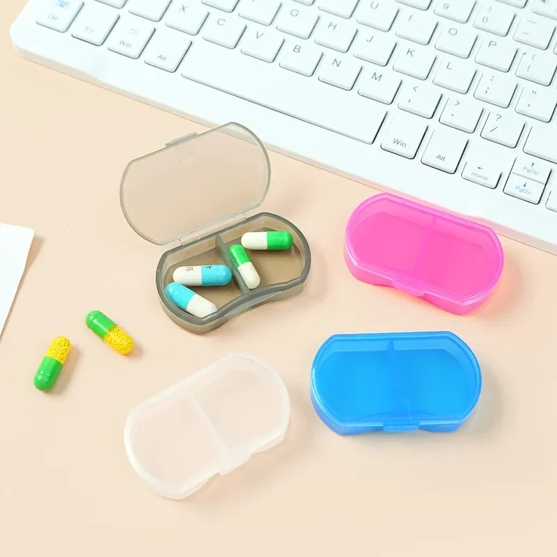 Organizer Transparent Dual Portable Mini Travel Pill Compartment Morning And Night Medicine Box Capsule Holder Drug Storage