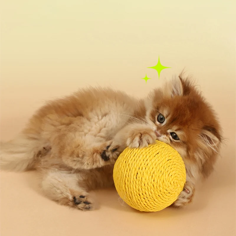 HOOPET Cats Sounding Ball Interactive Handmade Cat Scratching Ball Make Sounds Cat Toy Home Kitten Ball Toys Pet Supplies