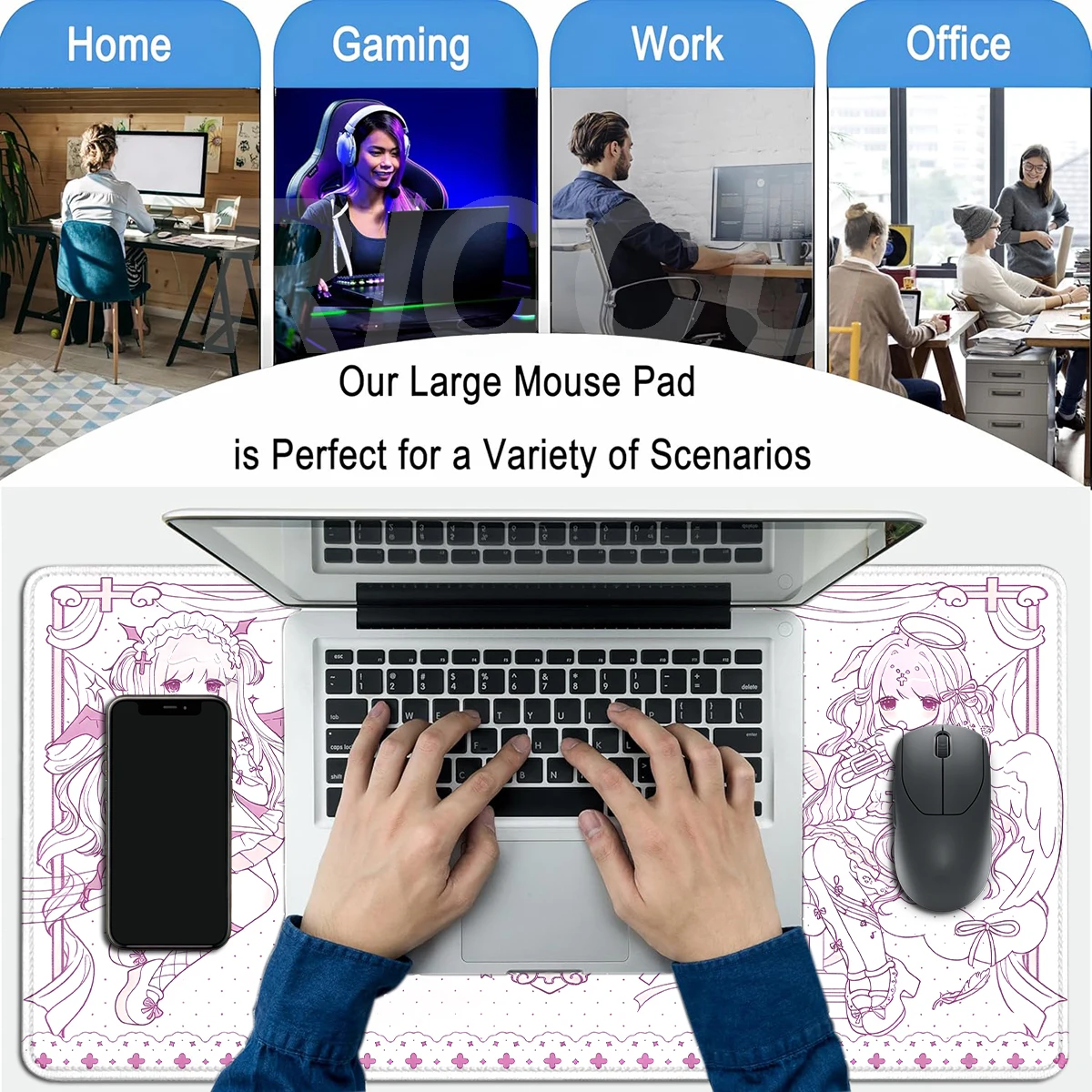 Blue Girl Mouse Pads Large Gam - Gaming Keyboard Blue review and price