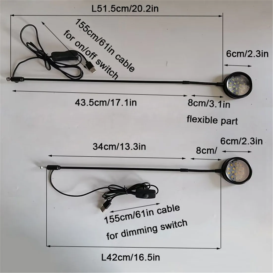 Dimmable 5W USB Gooseneck led plant landscape lights black LED Aquarium lighting 6000K Aquatic plant lights Eco-bottle lights