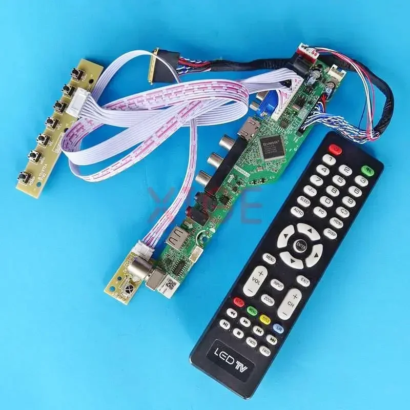 

Controller Driver Board For LP173WD1-TLA1/TLC1/TLG1/TLN1 Kit 17.3" LVDS 40 Pin Laptop Matrix USB+AV+VGA+HDMI TV Analog 1600x900