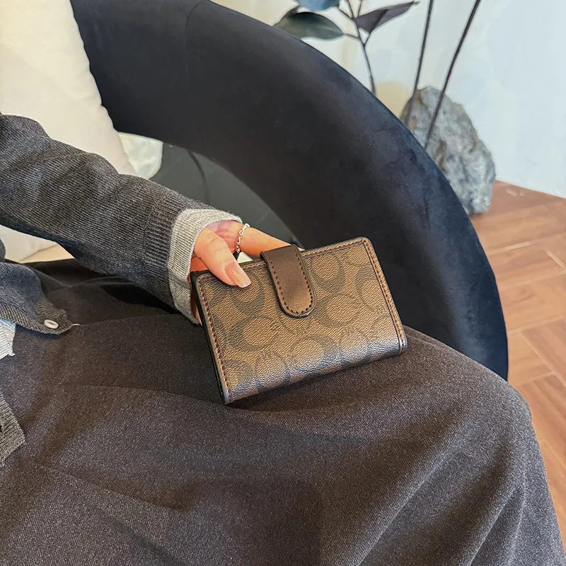 

Niche Designer Wallet for Women 2025 Slim Foldover Clasp Purse Multi-Card Holder Minimalist Chic Style Coin Zip Pocket