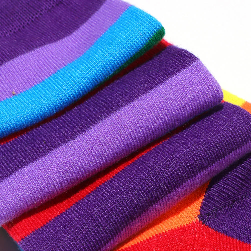 

2 Pcs Socks Party Gloves Set Stockings for Women Women's Rainbow Striped