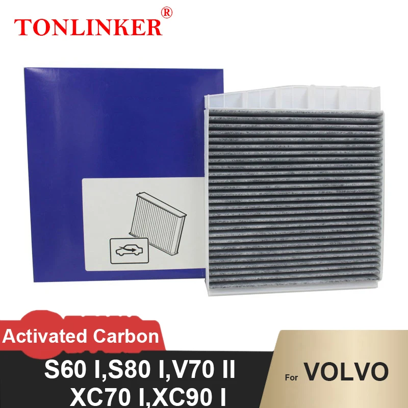 

TONLINKER Cabin Filter 30630754 30630752 For VOLVO S60 2000-2010 S80 1998-2006 XC70 200-2007 XC90 2002-2014 Car Accessories