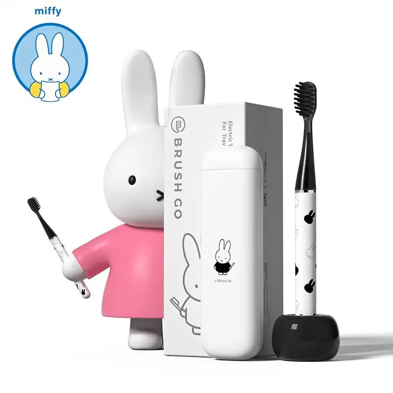 Kawaii Miffy I4 Electric Toothbrush Soft Hair Adult Soundwave Long Range Travel Portable Set for Men and Women Couples