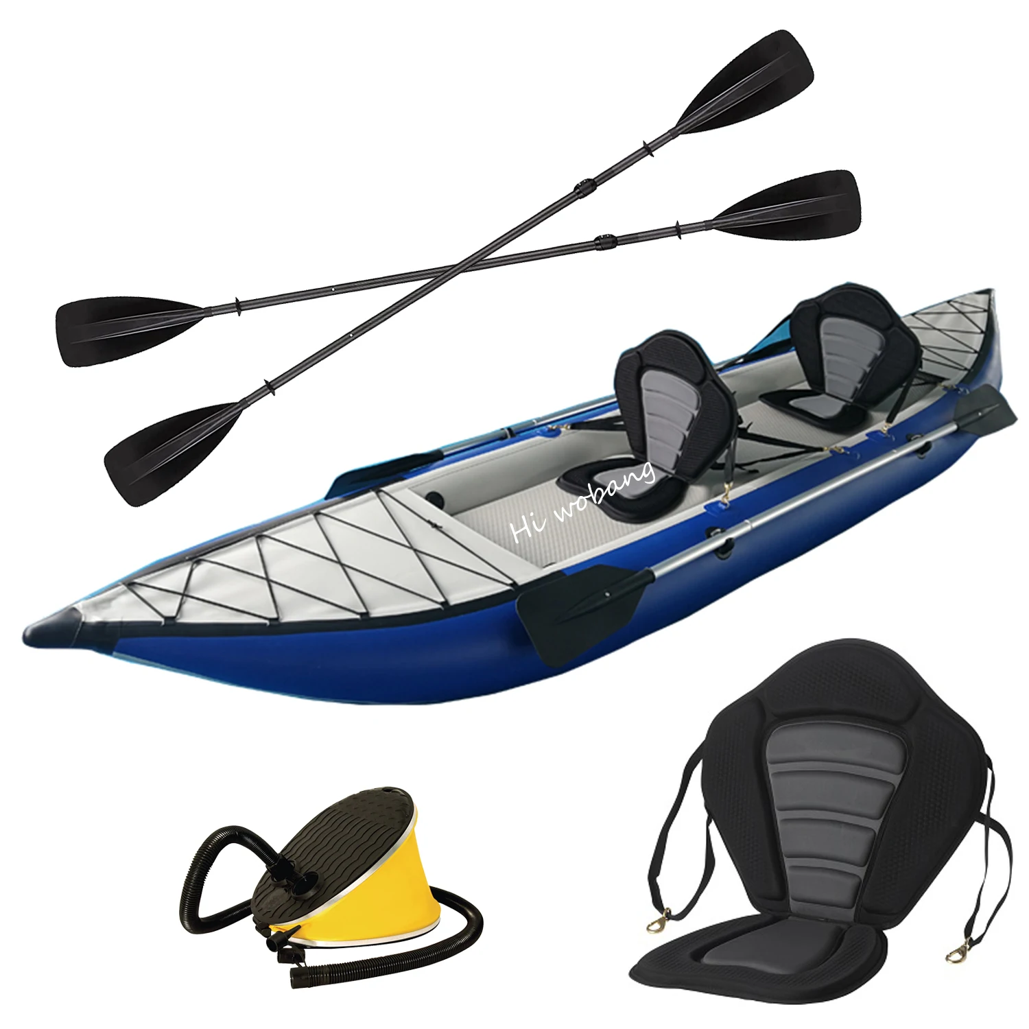 

inflatable 2 person fishing sit top kayak canoe for sale