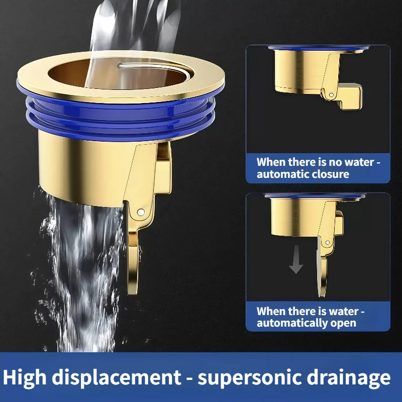 Floor Drain Core, Odor Proof Core, Drain Guard Sewer Backflow Preventer, Deodorization Drain Plug Hair Stopper, Hair
