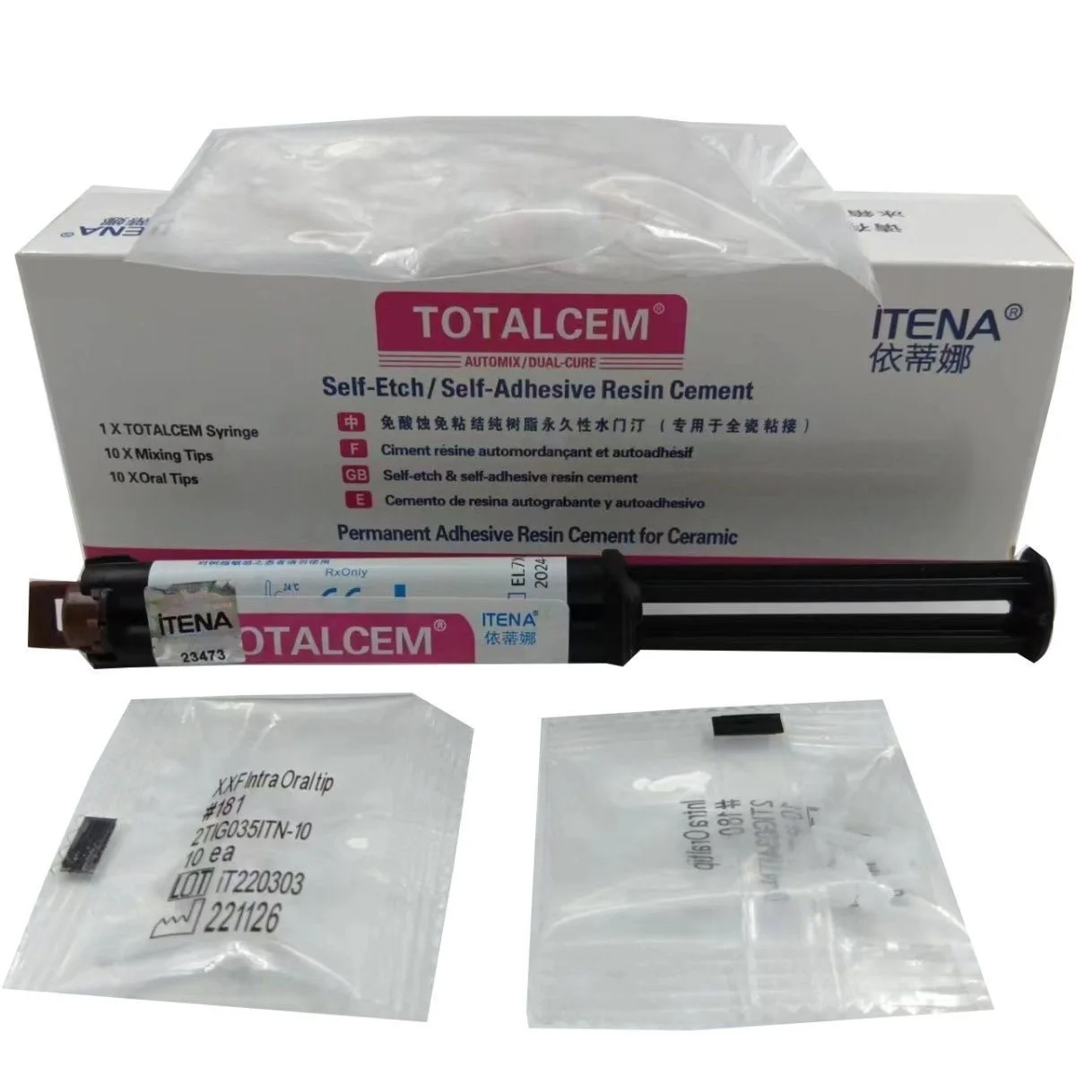 Total C-RAM Dental Resin Cement Permanent Adhesive Crown Veneer Self-Etch for metal,all ceramic, zirconium Dental