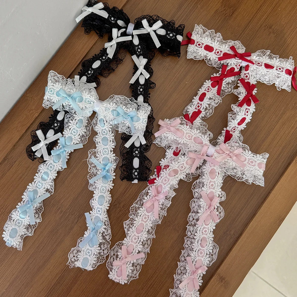 

20 шт., кружевные заколки для волос с вышитым бантом для женщин и девочек, боковые барettes с цветочным принтом, женские головные уборы, оптовая упаковка, аксессуары для волос в стиле Лолиты, оптом