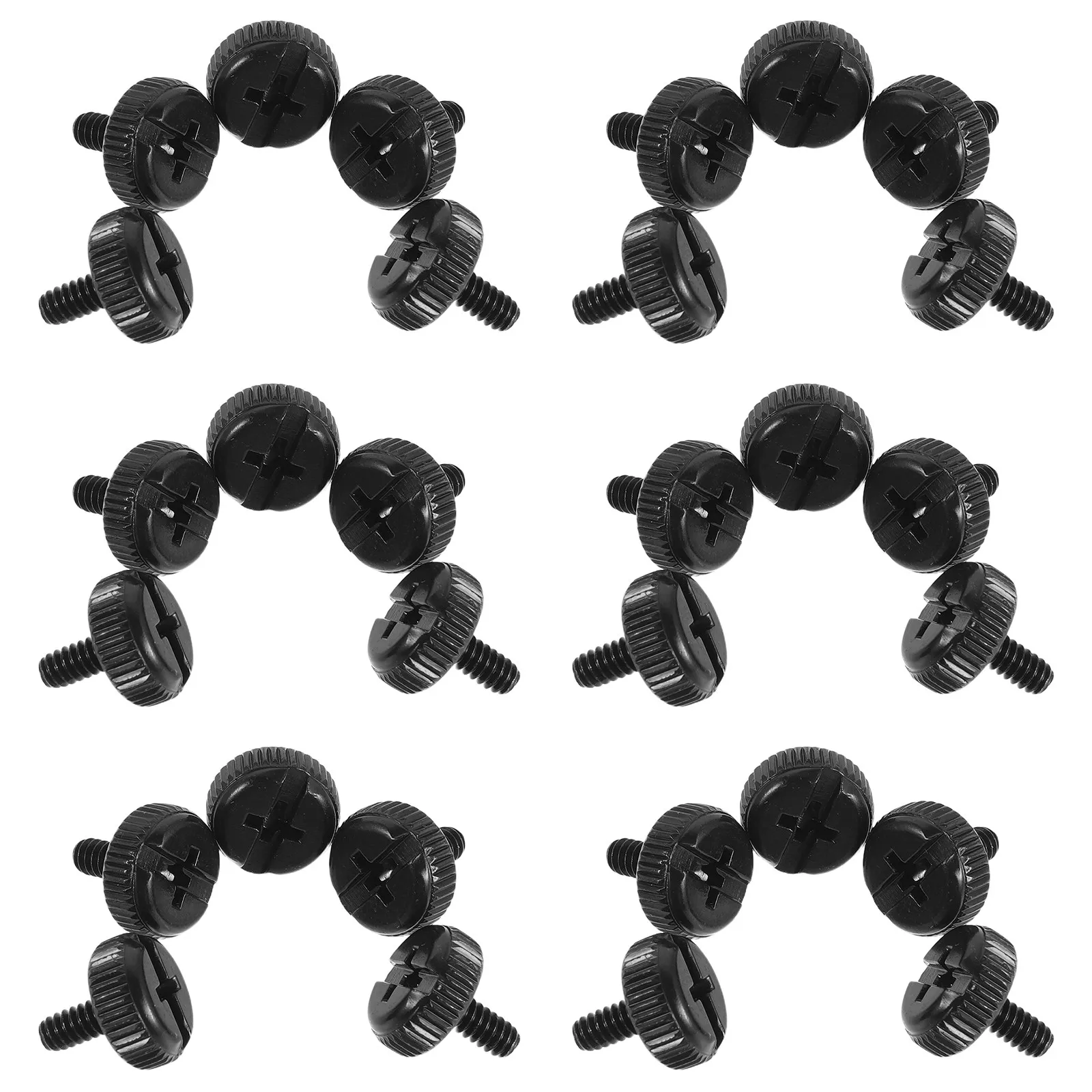 

50 шт. черных винтов-барашков для корпуса ПК с прецизионной резьбой, легко затягиваются вручную, быстрая сборка для настольных компьютеров