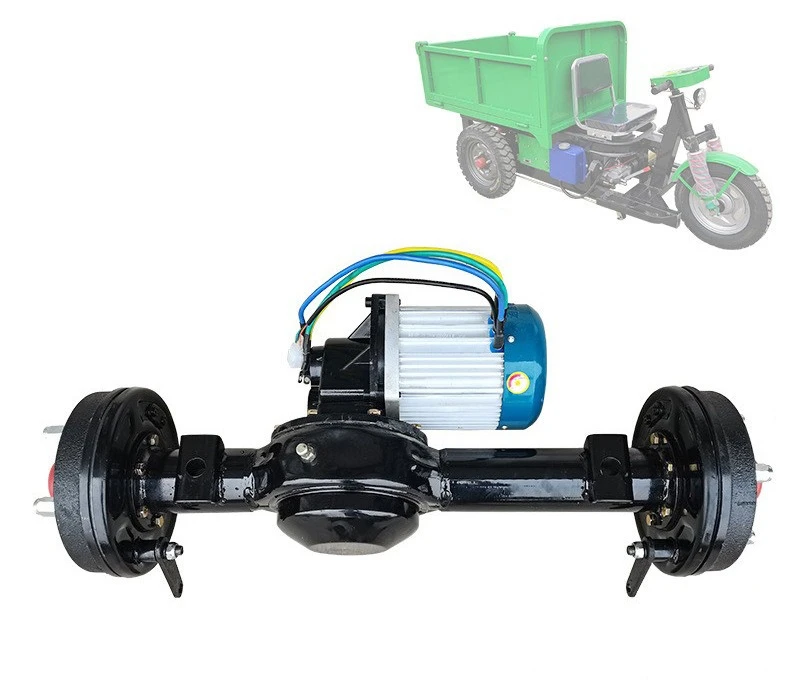 1 Ton Low-Speed Brushless Rear Axle Kit, 48V 60V 1800W Controller for Engineering Electric Tricycle