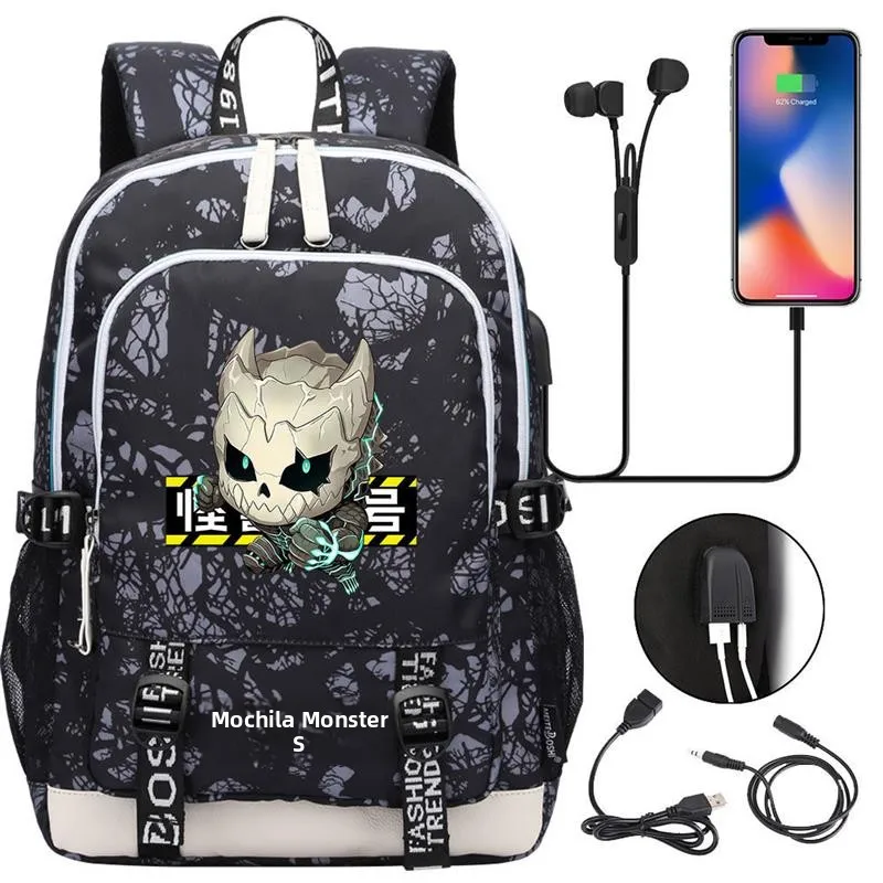 new-10-monster-8-number-printed-backpack-leisure-travel-dual-shoulder-bag-for-middle-and-primary-school-students-usb-unisex