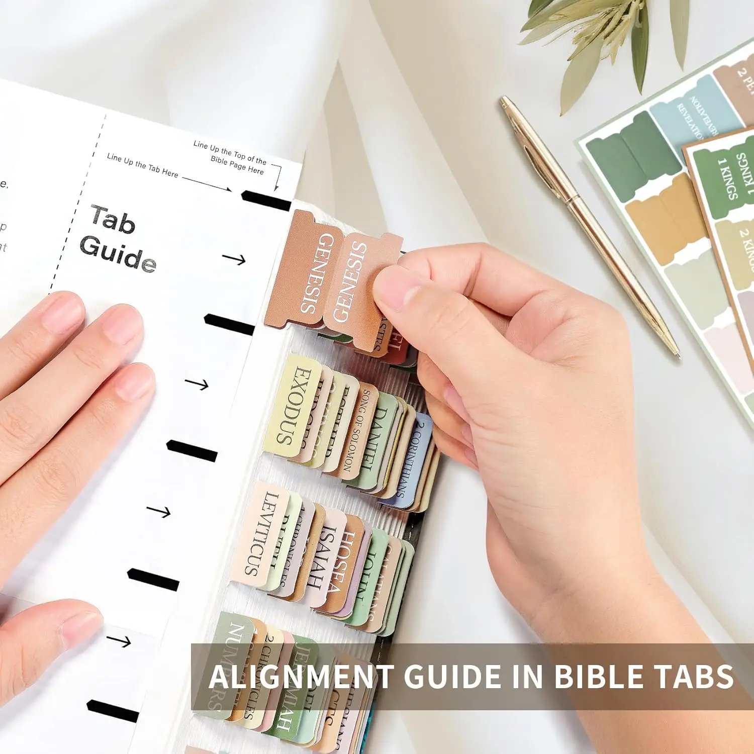Bible Tabs for Women Men Laminated Bible Tabs for Study Bible Large Print Neutral Bible Tabs for Easy Navigation Boho Theme