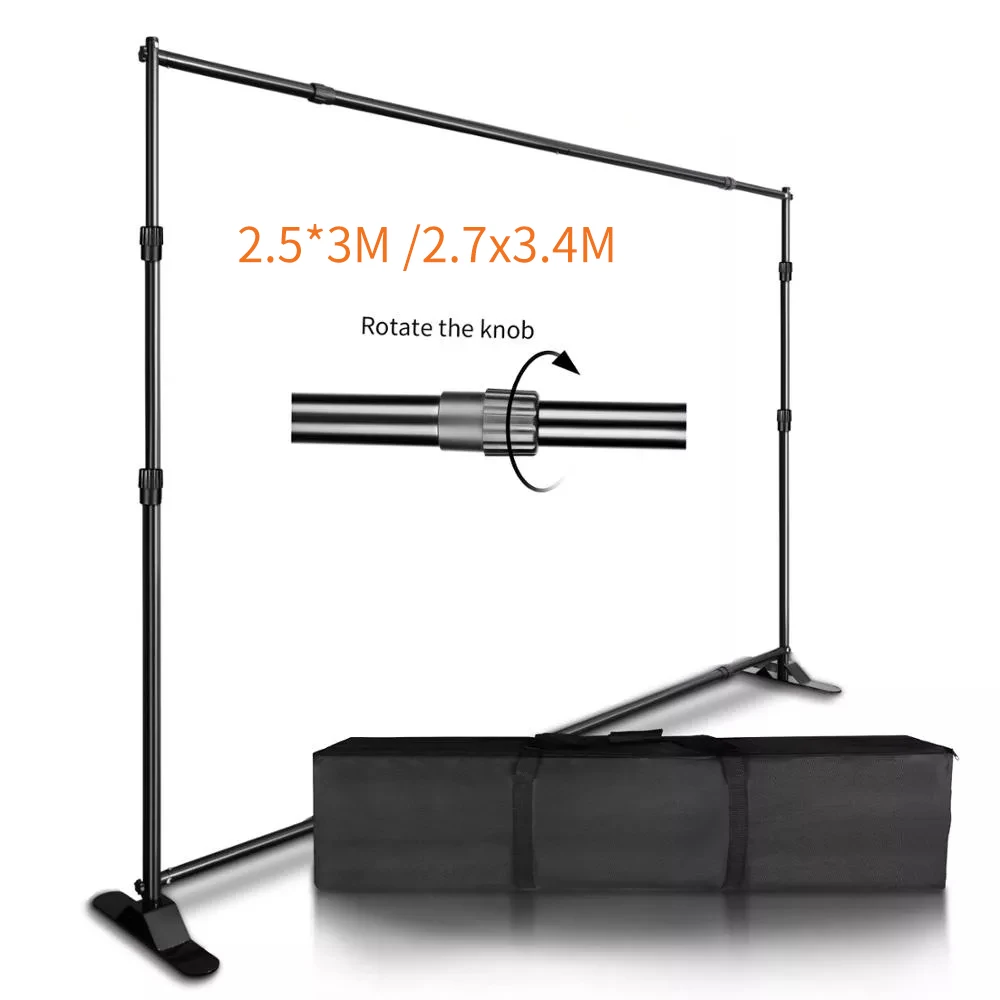 Double-Crossbar Photography Backdrop Frame Support System For Photo Studio Green Screen Chromakey Background Photo Props Stand