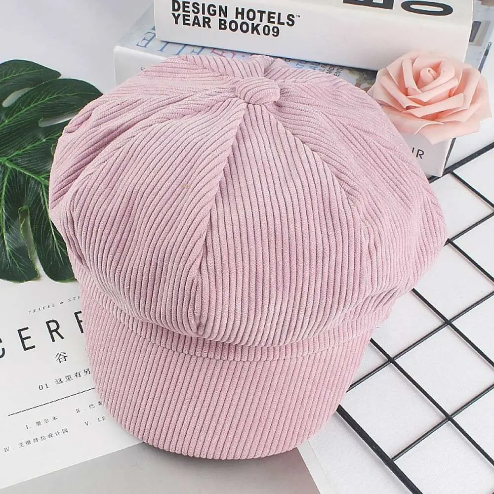 Casual Vintage Corduroy Baseball Caps Windproof Beret Painter's Hat Keep Warm Newspaper Hat Outdoor