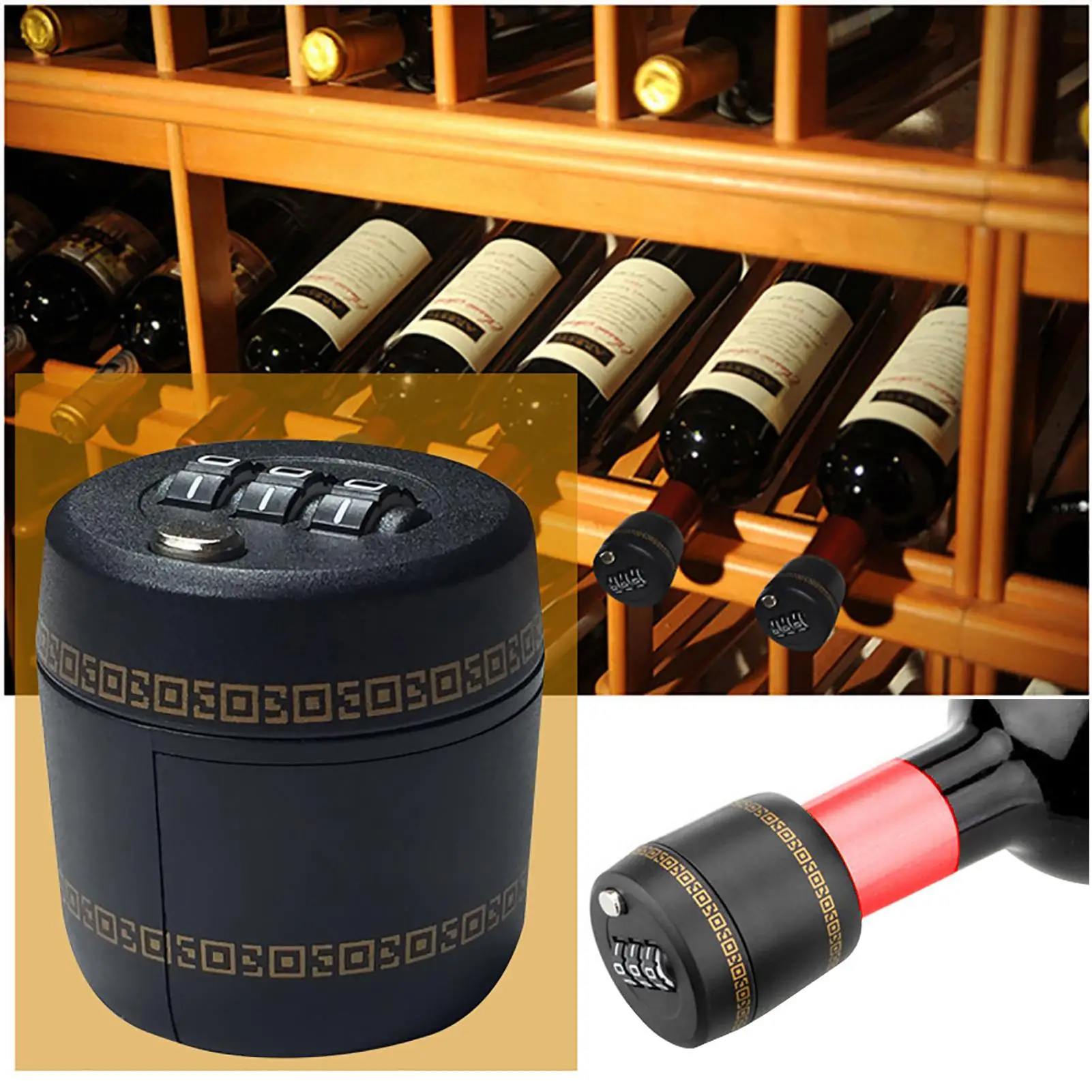 wine Bottle Password Lock Combination Lock Wine Stopper Not exposed to children lock Wine cover lock Wine bottle lock