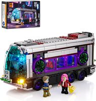 FUNWHOLE 605 Pcs Cyberpunk Future-Bus Light-Building-Bricks Set Cyberpunk City Future Vehicle Collection With Color Box