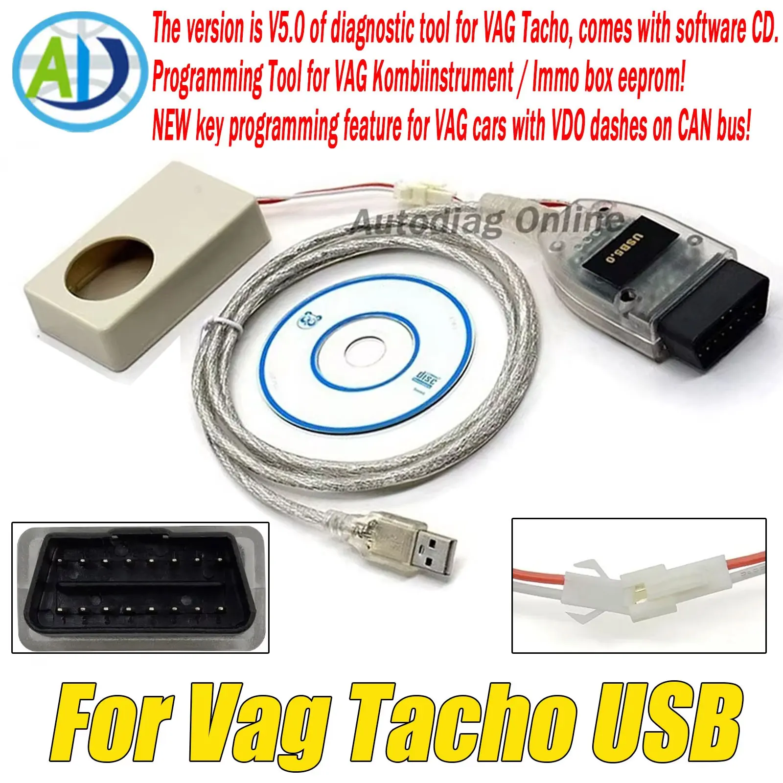 

VAG Tacho USB V5.0 For NEC MCU 24C32 or 24C64 VAG Tacho USB V5.0 ECU Chip Tunning Tool VAGTacho 5.0 For VW/SEAT/SKODA/AUDI Car