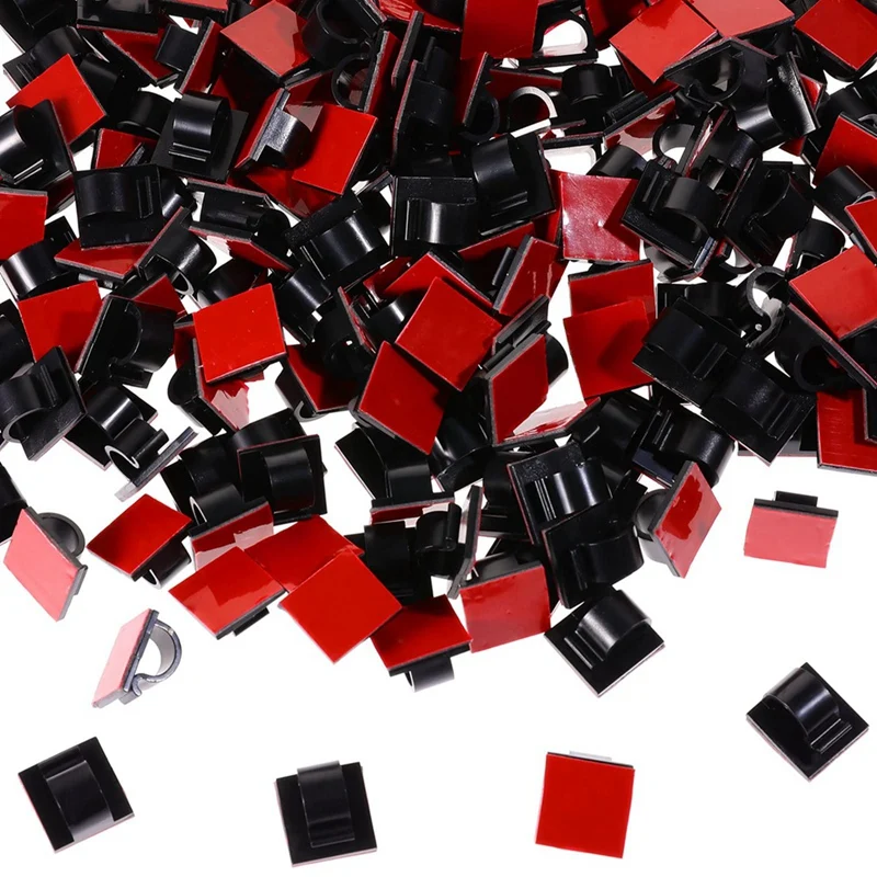 50 Pcs Mini Cable Clips Hooks Christmas Light Clips Self Adhesive Light Hooks Cord Clips for Desk Outdoor String Lights-ABHG