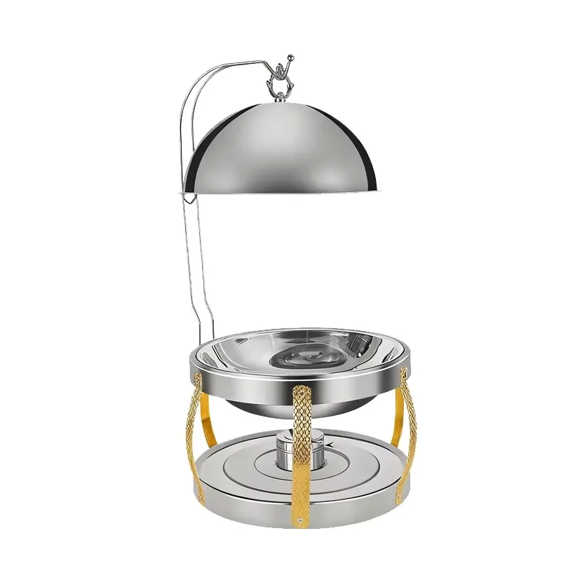 Hotel Wedding Buffet Equipment Luxury Gold Portable Stainless Steel Heated Food Warmer Chef's Hanging Warmer
