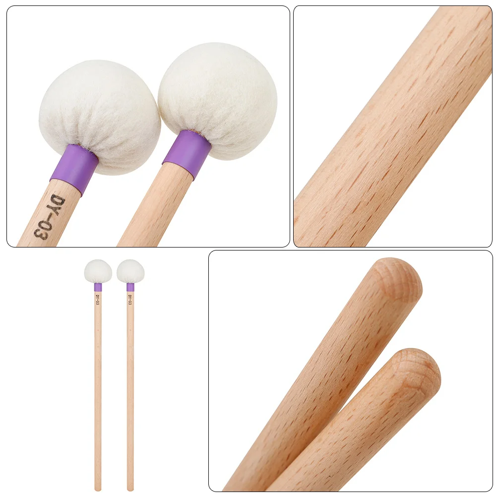 Timpani Sticks Professional Drumsticks Percussion Instrument Accessory Felt Mallets Saucers