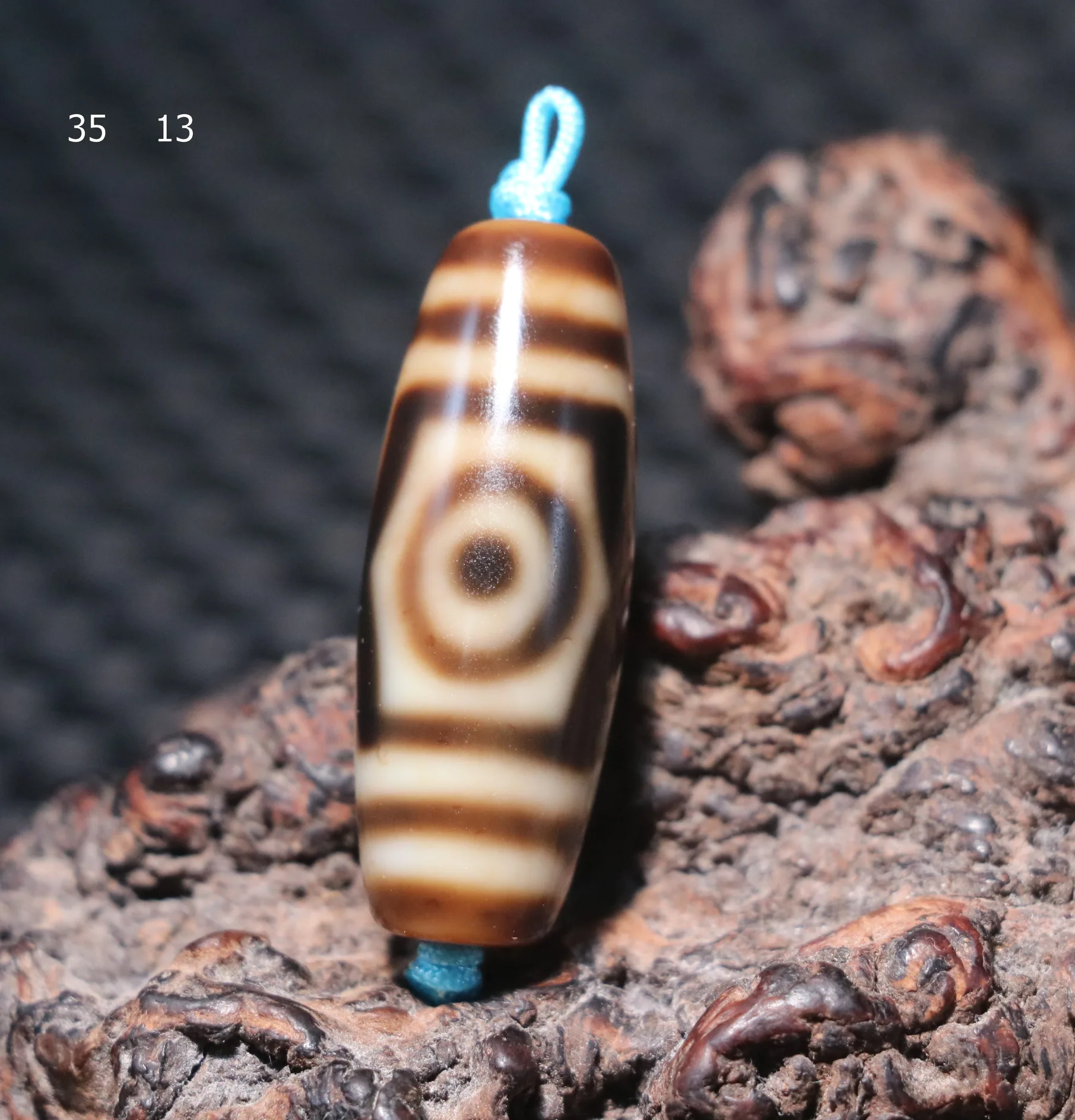 Energy Tibetan Top Old Agate 3 Eyed Big Wisdom dZi Bead Pendant Amulet 5A+