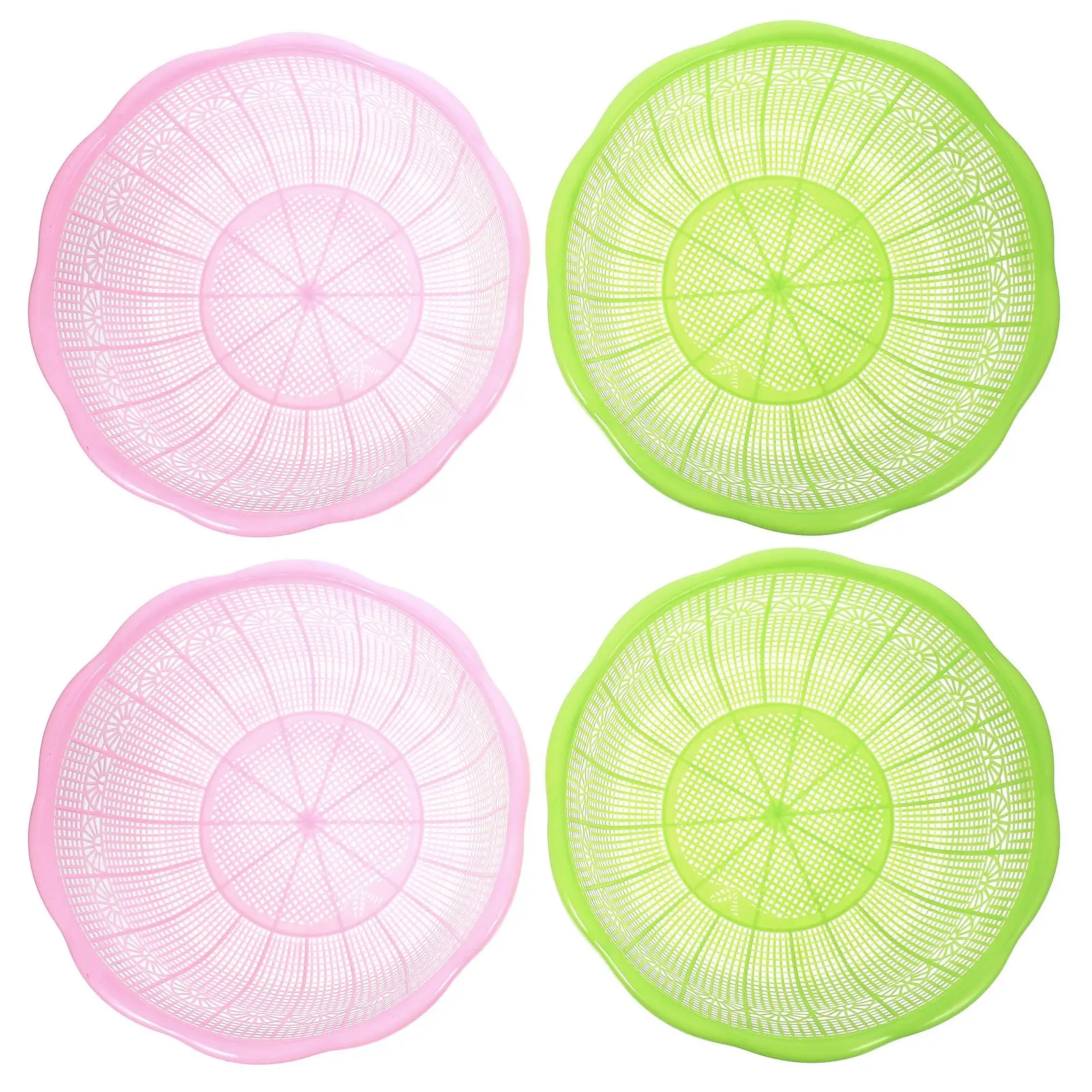 

4 Pcs Fruit and Vegetable Washing Basket Rice Sieve Basin Pot Collapsible Laundry