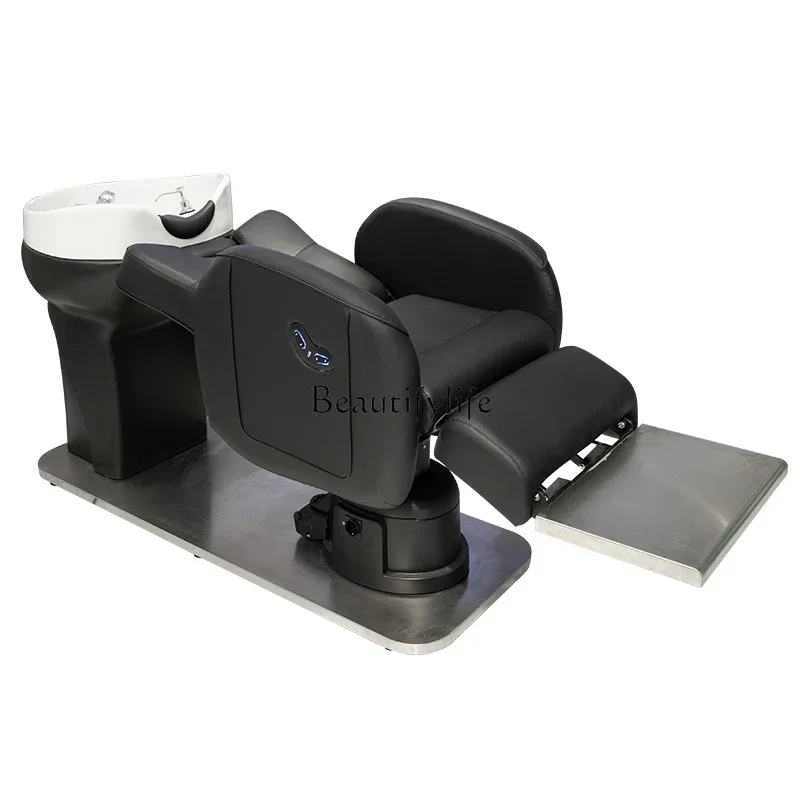 

lx29Electric Lifting Shampoo Chair Simple Lying Completely Stainless Steel Hair Salon Flushing Bed