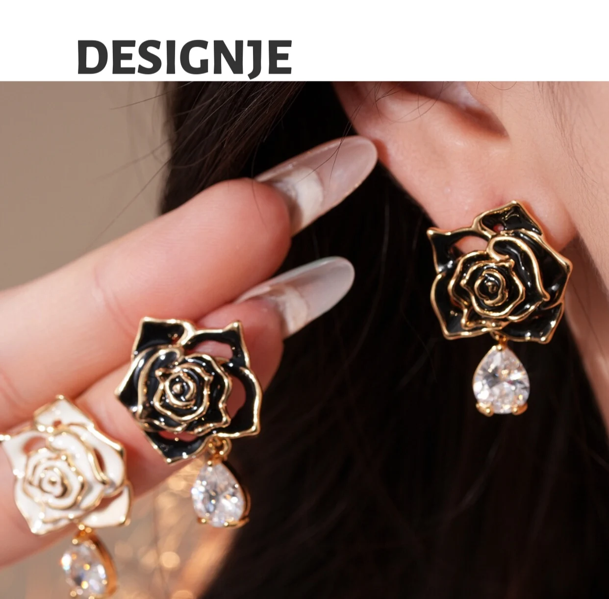 

Hot-selling water drop pendant zircon earrings, luxurious and high-end earring, exquisite and fashionable earring, design sense