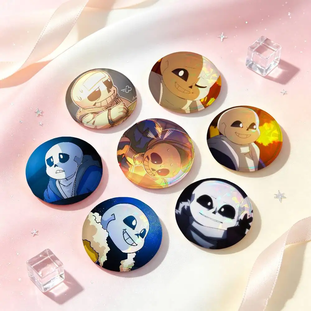 Hot Anime Game Undertale Sans Badges Button Round Creative Pin Brooch Badge Bag Decor Accessories Fans Collect Friends Gifts