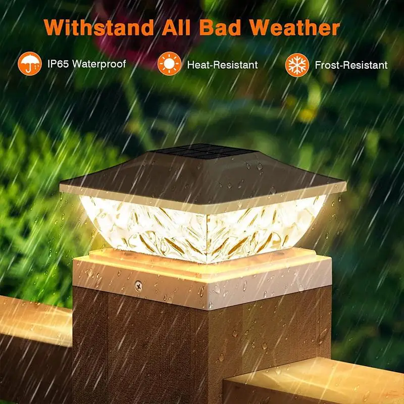 

D5 1pc For 3.5x3.5 4x4 4.5x4.5 5x5 Posts In Garden Decor Outdoor Waterproof 2 Mode Post Lights Solar Powered Deck Fence Lights