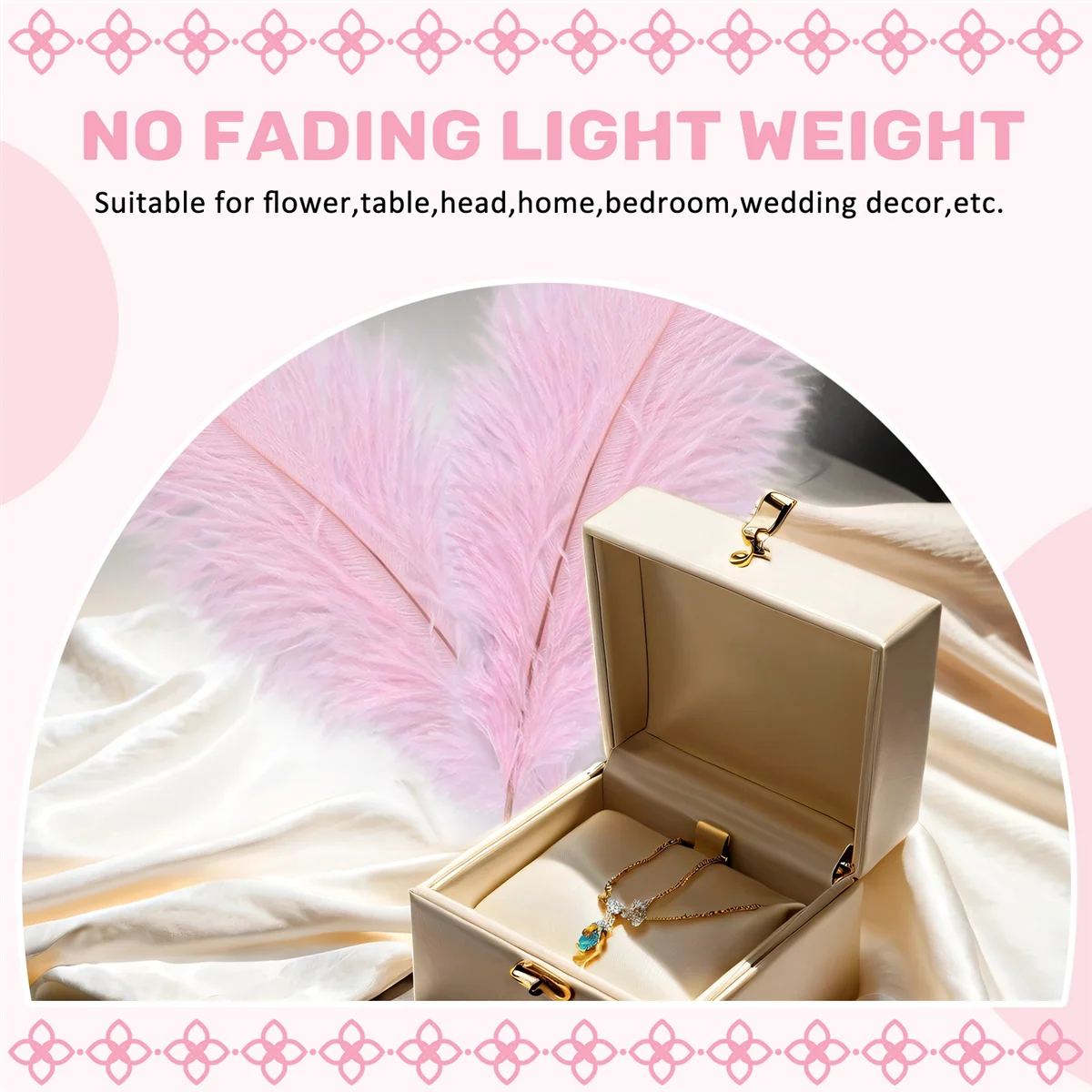 ABJS 10 pcs Natural Ostrich Feathers Wedding Party Decoration Pink 20-25cm