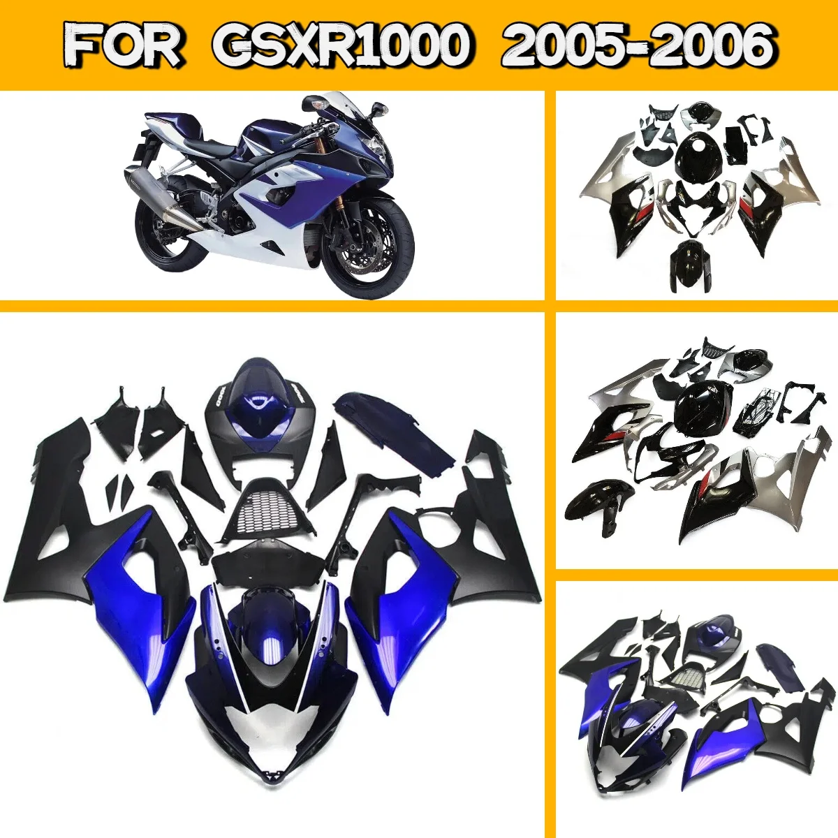 

Комплект обтекателей Prime Fairings 2005-2006 для Suzuki GSXR 1000, кастомный, окрашенный, из ABS-пластика, замена для моделей 05-06 годов